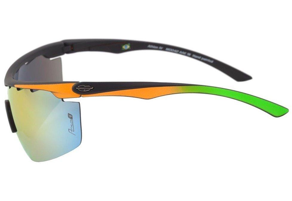 Óculos de Sol Mormaii Athlon Iv Preto E Laranja Fosco/ Amarelo Espelhado