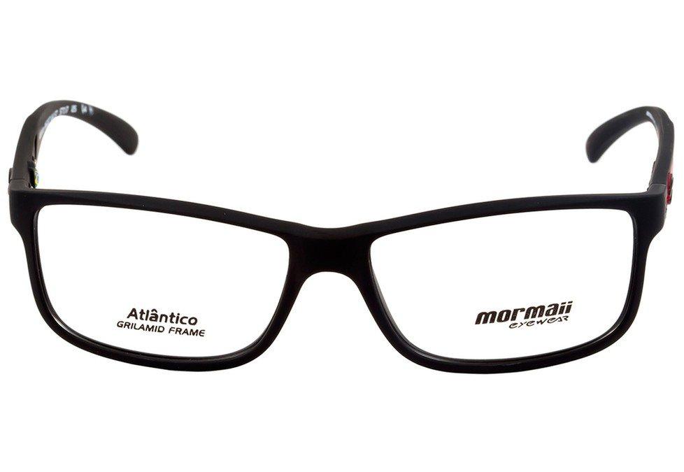 Mormaii Atlântico Preto e Vermelho Fosco - Lente 5,7 cm  - Grau