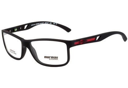 Mormaii Atlântico Preto e Vermelho Fosco - Lente 5,7 cm  - Grau