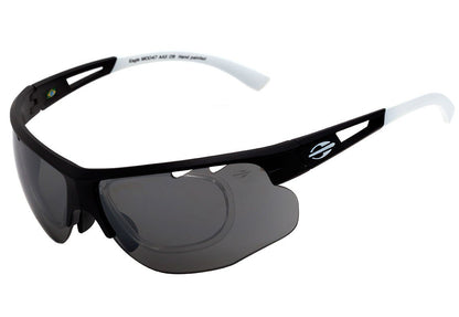 Óculos de Sol Mormaii Eagle Clip On Preto e Branco Fosco / Preto - Lente 7,8 cm