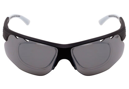 Óculos de Sol Mormaii Eagle Clip On Preto e Branco Fosco / Preto - Lente 7,8 cm