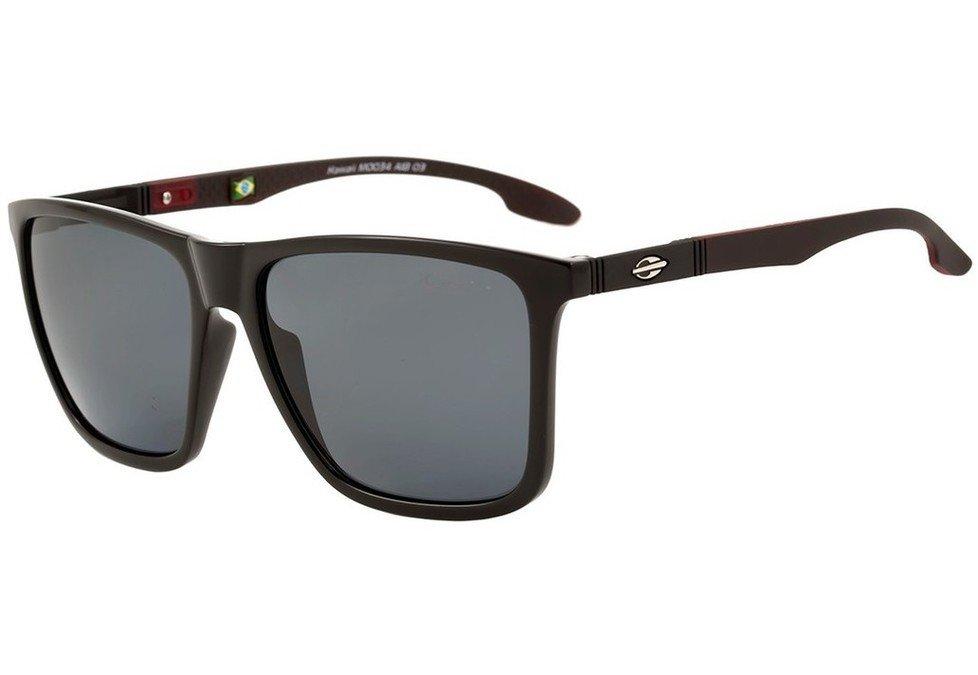 Mormaii Hawaii Preto Brilho e Vinho Fosco / Preto Polarizado - Lente 5,8 cm  - Sol