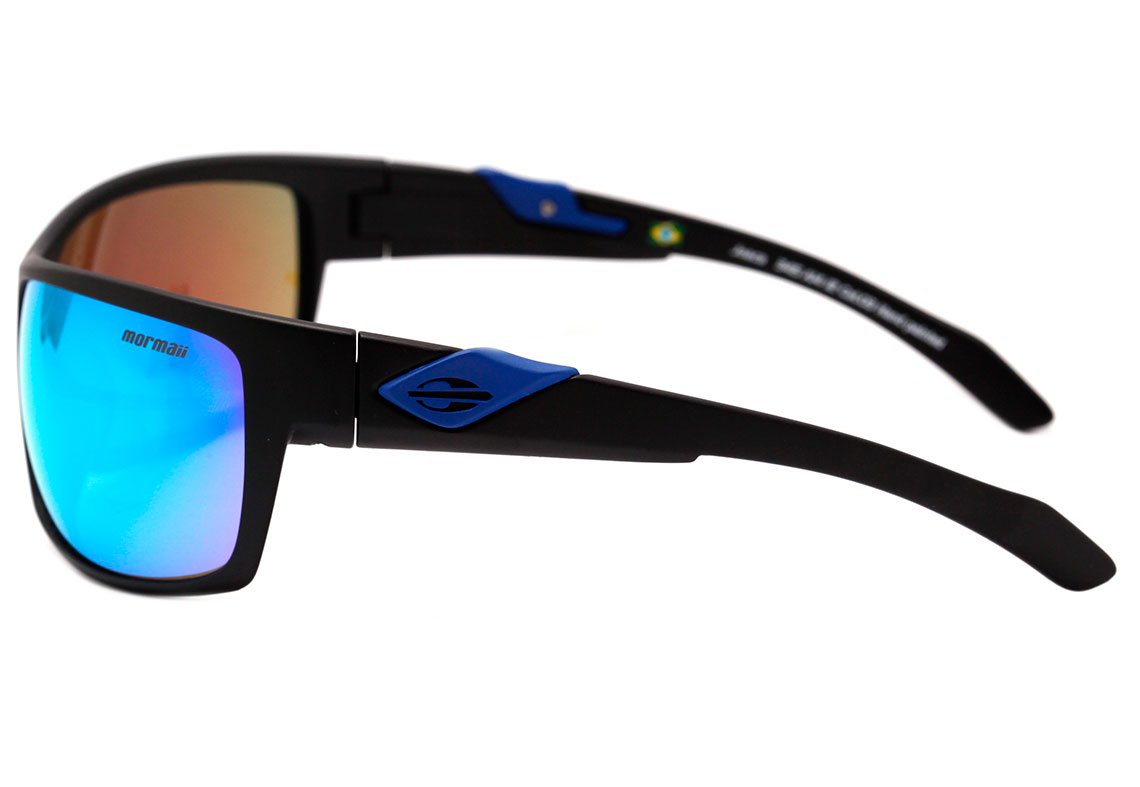 Óculos de Sol Mormaii Joaca Preto Fosco/ Azul Espelhado Unico