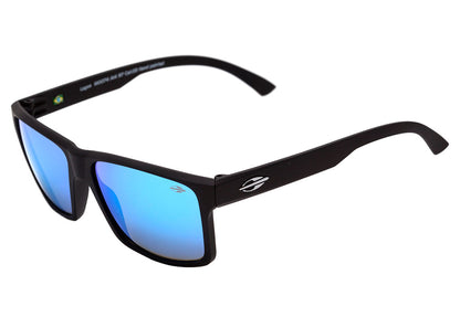 Mormaii Lagos Preto Fosco / Azul Espelhado Unico - Lente 5,2 cm  - Sol