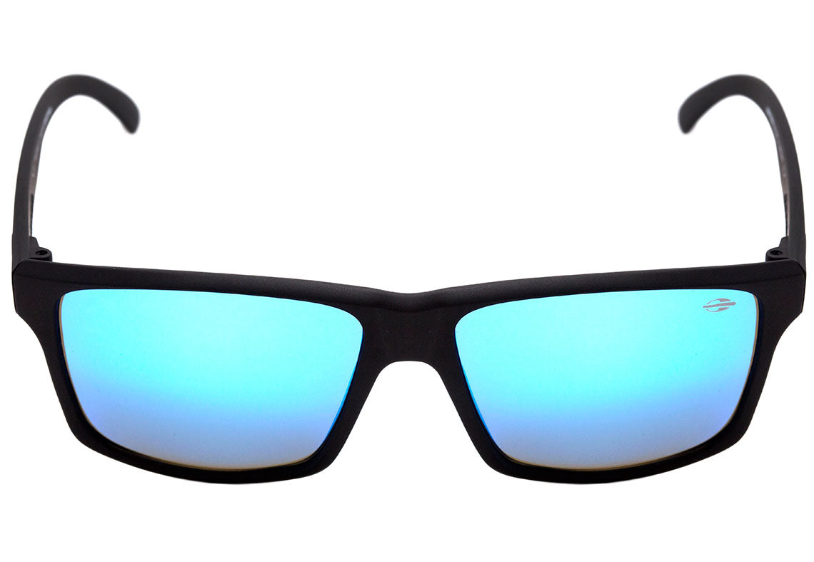 Mormaii Lagos Preto Fosco / Azul Espelhado Unico - Lente 5,2 cm  - Sol