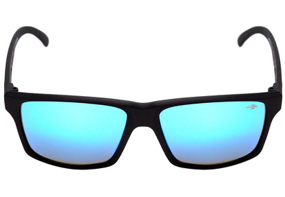 Mormaii Lagos Preto Fosco / Azul Espelhado Unico - Lente 5,2 cm  - Sol