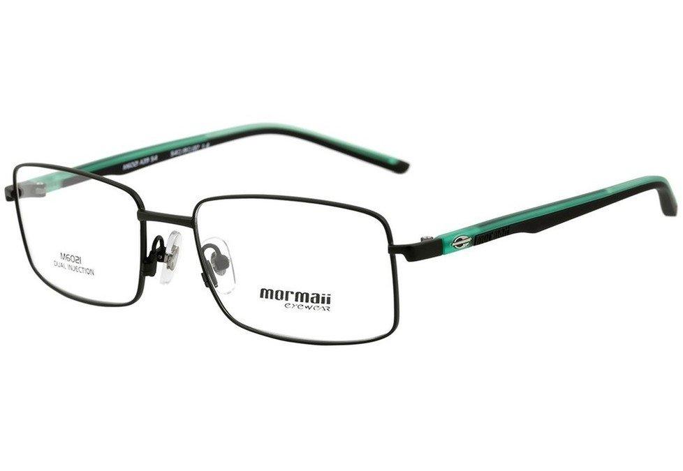 Óculos de Grau Mormaii M 6021 Preto e Verde Fosco - Lente 5,4 cm