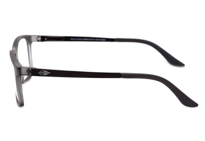 Óculos de Grau Mormaii Manila Aluminium Cinza Translúcido E Preto Fosco Lente 5,4 Cm