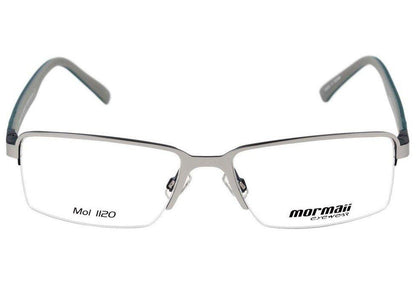 Óculos de Grau Mormaii Mo 1120  Prata Brilho E Verde Fosco - Lente 5,3 Cm