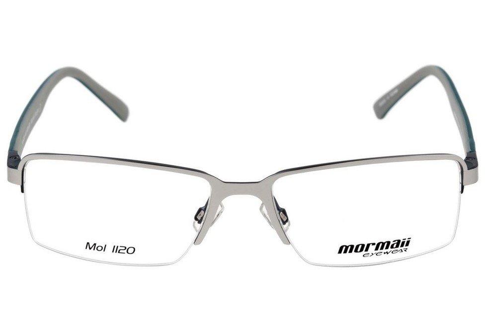 Óculos de Grau Mormaii Mo 1120  Prata Brilho E Verde Fosco - Lente 5,3 Cm