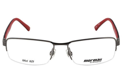 Óculos de Grau Mormaii Mo 1121 Cinza Brilho Preto E Vermelho Fosco - Lente 5,3 Cm