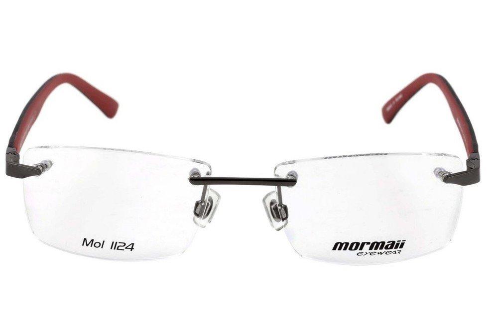 Óculos de Grau Mormaii Mo 1124 Cinza Brilho Preto E Vermelho Fosco - Lente 5,3 Cm