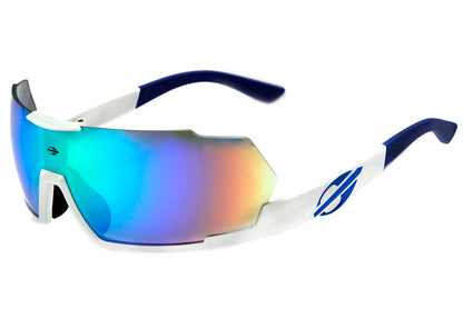 Óculos de Sol Mormaii Predator Branco Brilho E Azul Fosco/ Verde Espelhado Unico