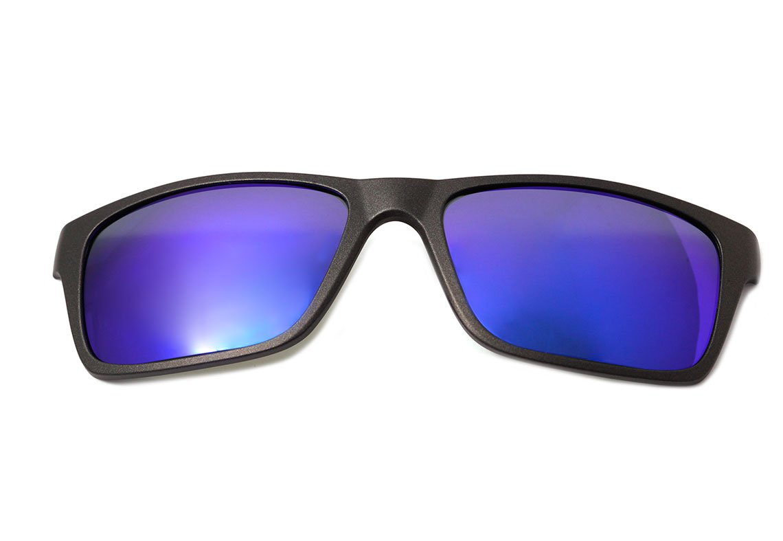 Óculos de Grau HB 93160 Switch Clip On Matte Graphite / Blue Chrome Polarized  - Lente 5,3 cm