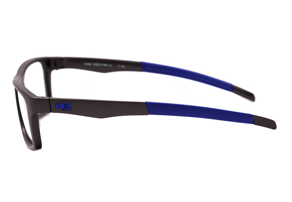Óculos de Grau HB 93160 Switch Clip On Matte Graphite / Blue Chrome Polarized  - Lente 5,3 cm