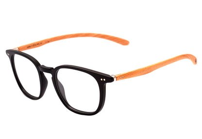 Óculos de Grau HB Polytech 93159 Matte Black Wood - Lente 4,7 cm