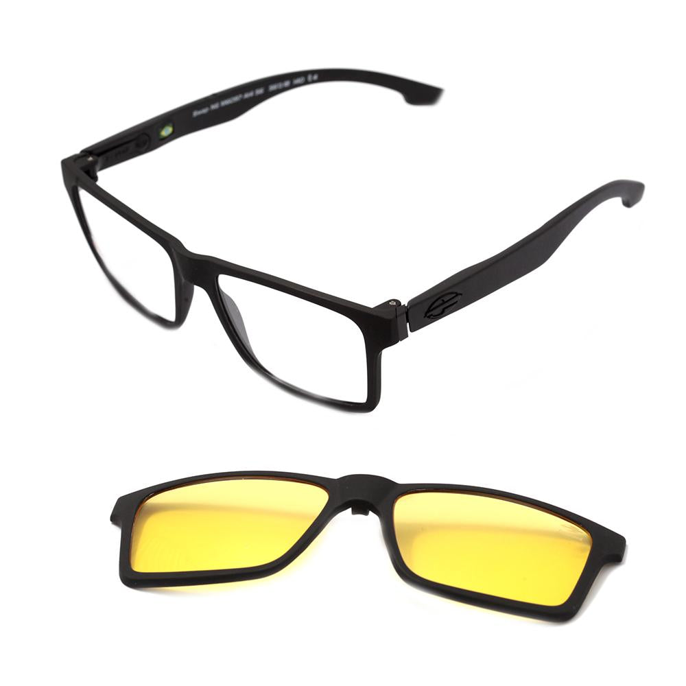 Mormaii Swap NG Duo Clip On Preto Fosco / Amarelo Polarizado / Cinza Polarizado - Lente 5,6 cm