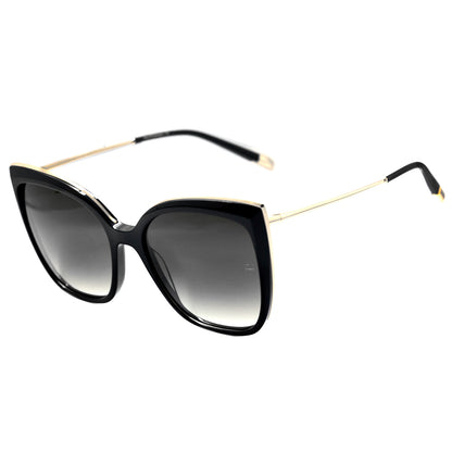 Ana Hickmann AH 9294 A01 Preto e Dourado Brilho / Cinza Degradê - Lente 5,6 cm