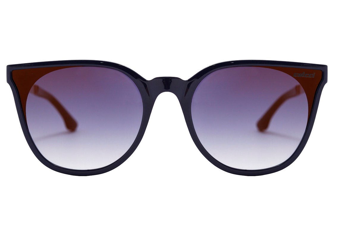 Óculos de Sol Colcci Cora Azul Brilho / Marrom Espelhado Degradê Unico - Lente 5,2 cm