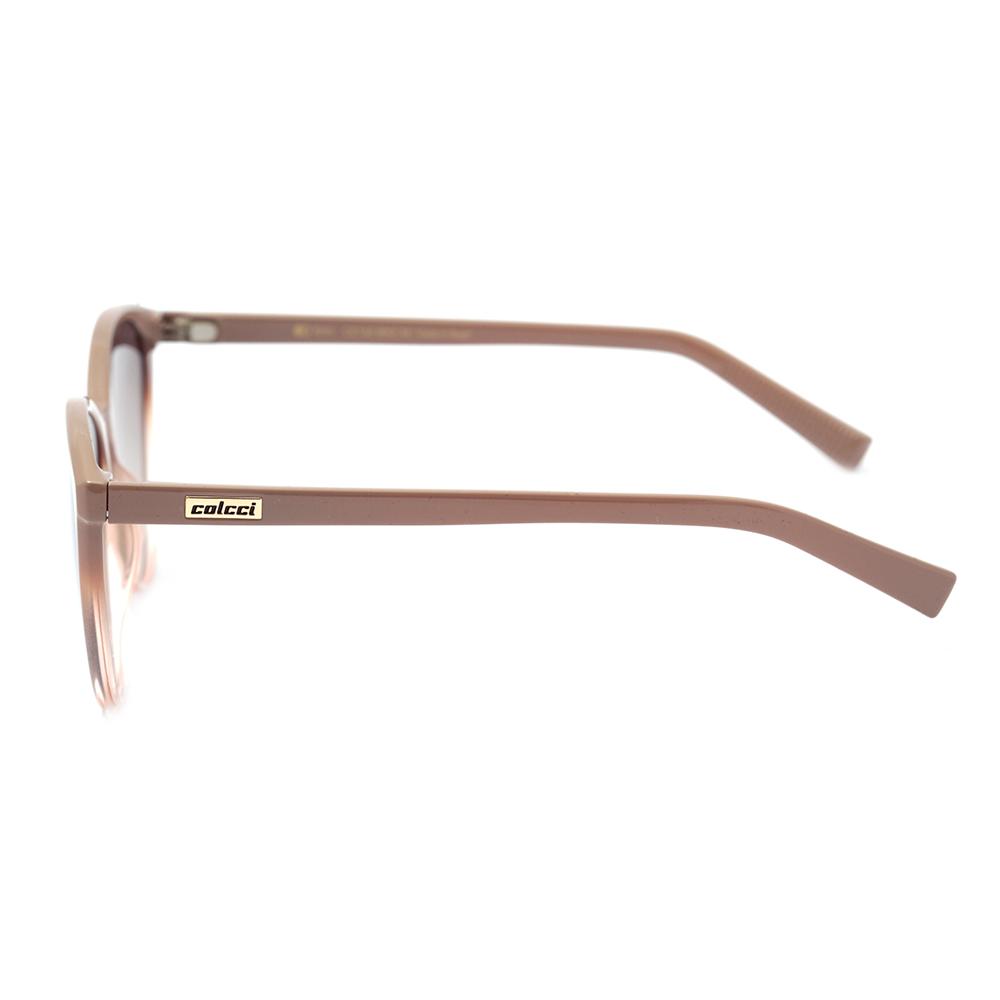 Colcci Kim Nude Translúcido e Dourado Brilho / Marrom Degradê Unico - Lente 5,5 cm