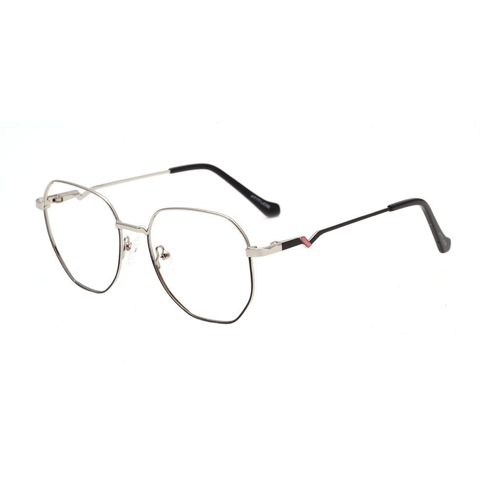 Atitude AT2108 09A Prata e Preto Brilho - Lente 5,3 cm  - Grau