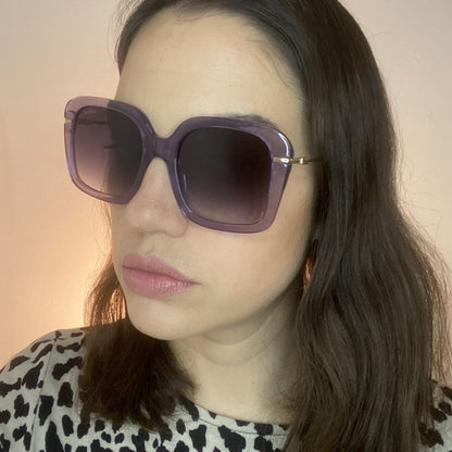 Colcci Camila Queiroz Chelsea Roxo Translúcido/ Preto Degradê - Lente 5,4 cm  - Sol