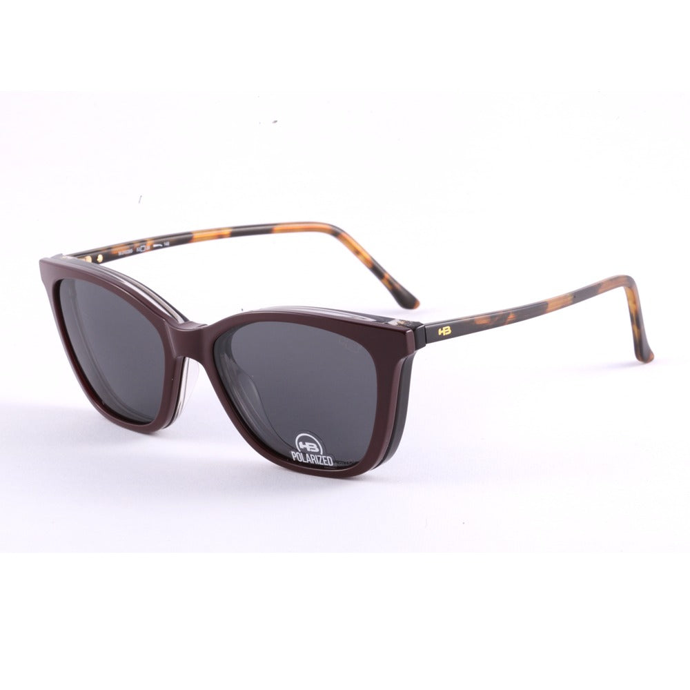 HB Switch Clip on 0385 Gloss Black Havanna/Black Passionat / Polarized Gray  - Grau