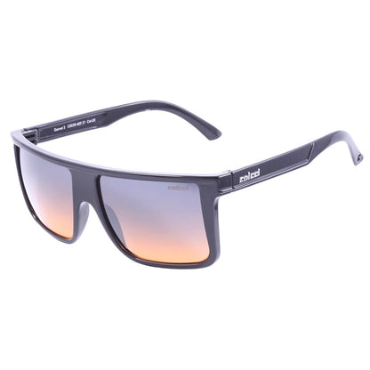 Colcci Garnet 2 Preto Brilho/ Azul e Laranja Degradê - 57 mm  - Grau
