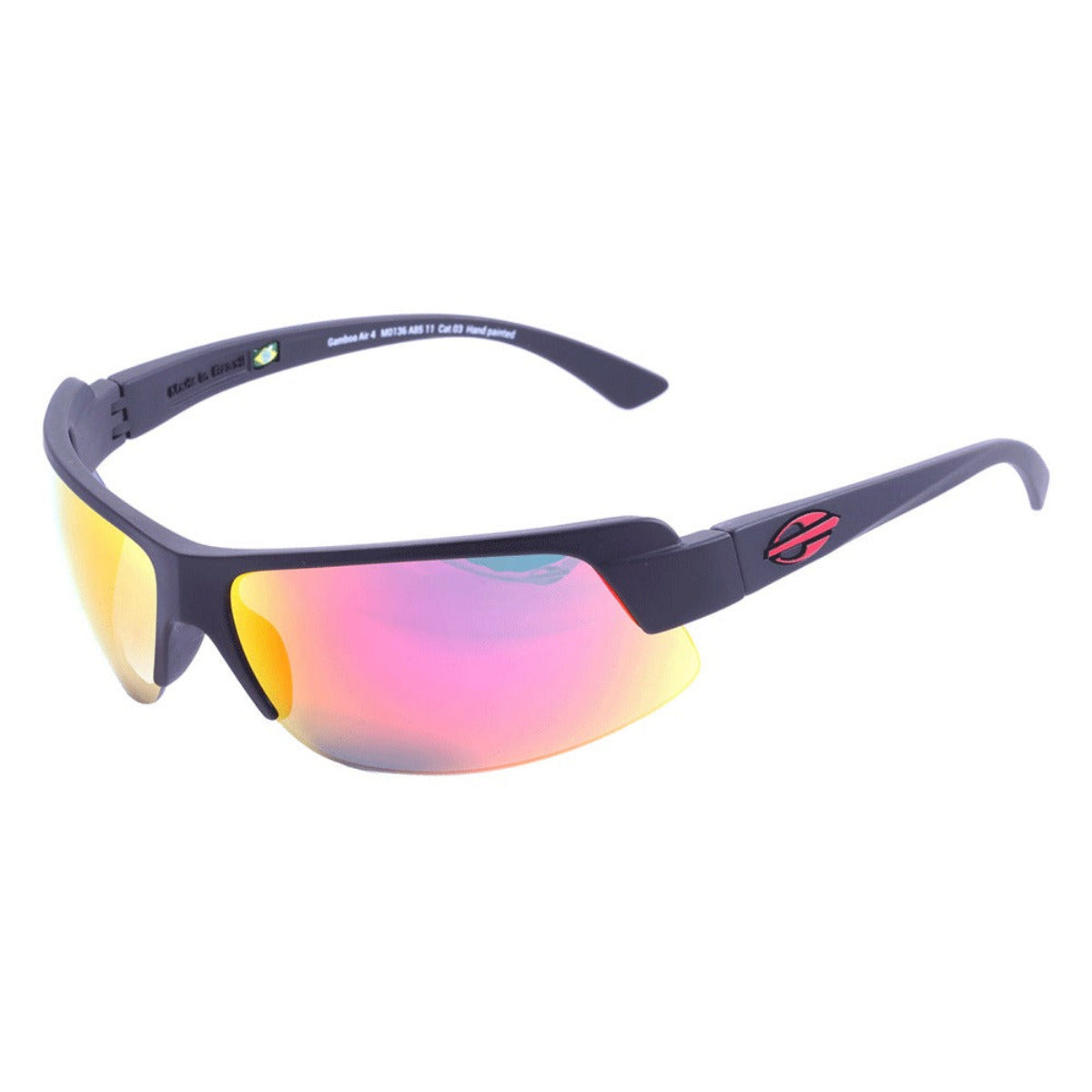 Mormaii Gamboa Air 4 Preto Fosco/ Vermelho Espelhado - Lente 5,7 cm  - Sol