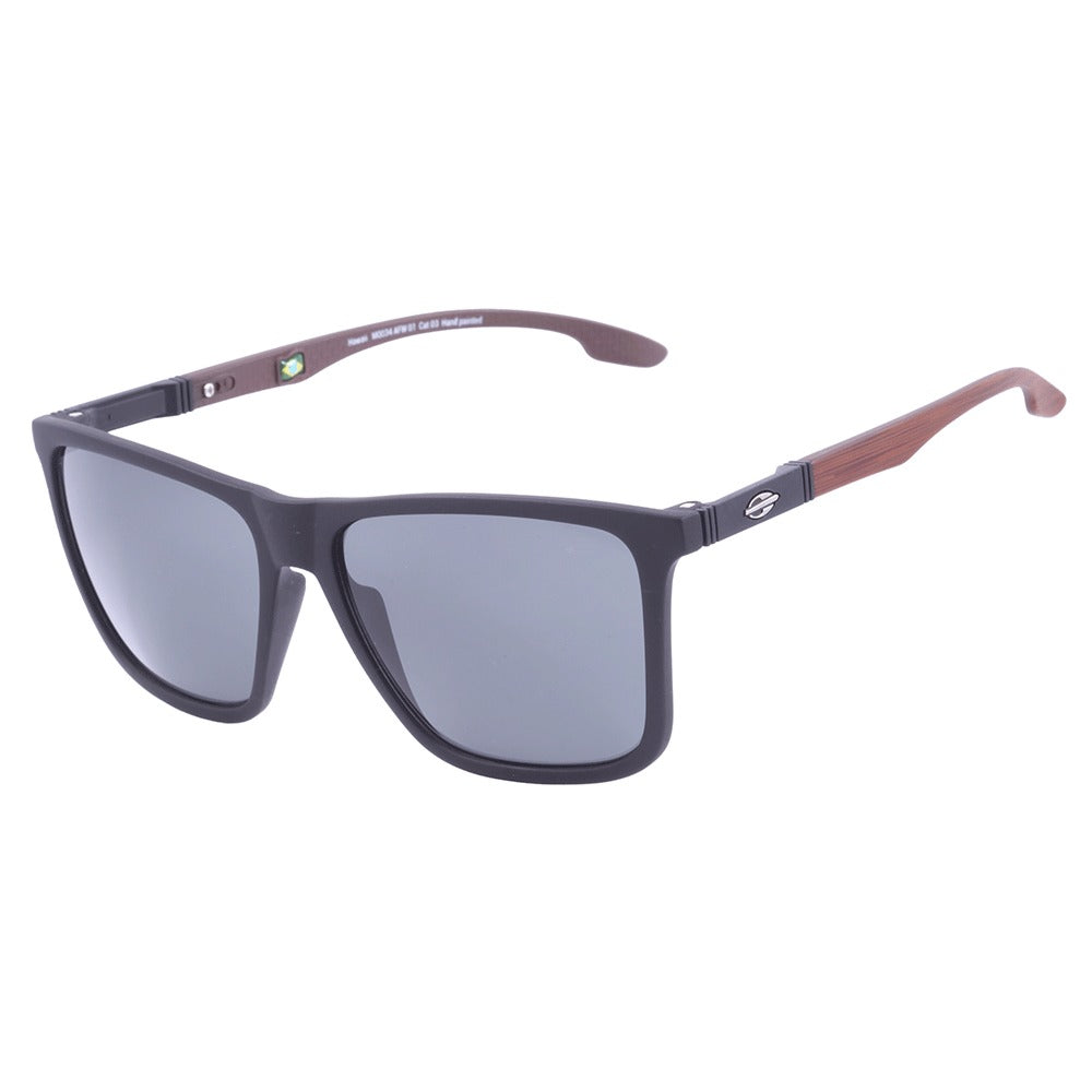 Mormaii Hawaii Preto e Marrom Fosco/ Preto - Lente 5,8 cm  - Sol