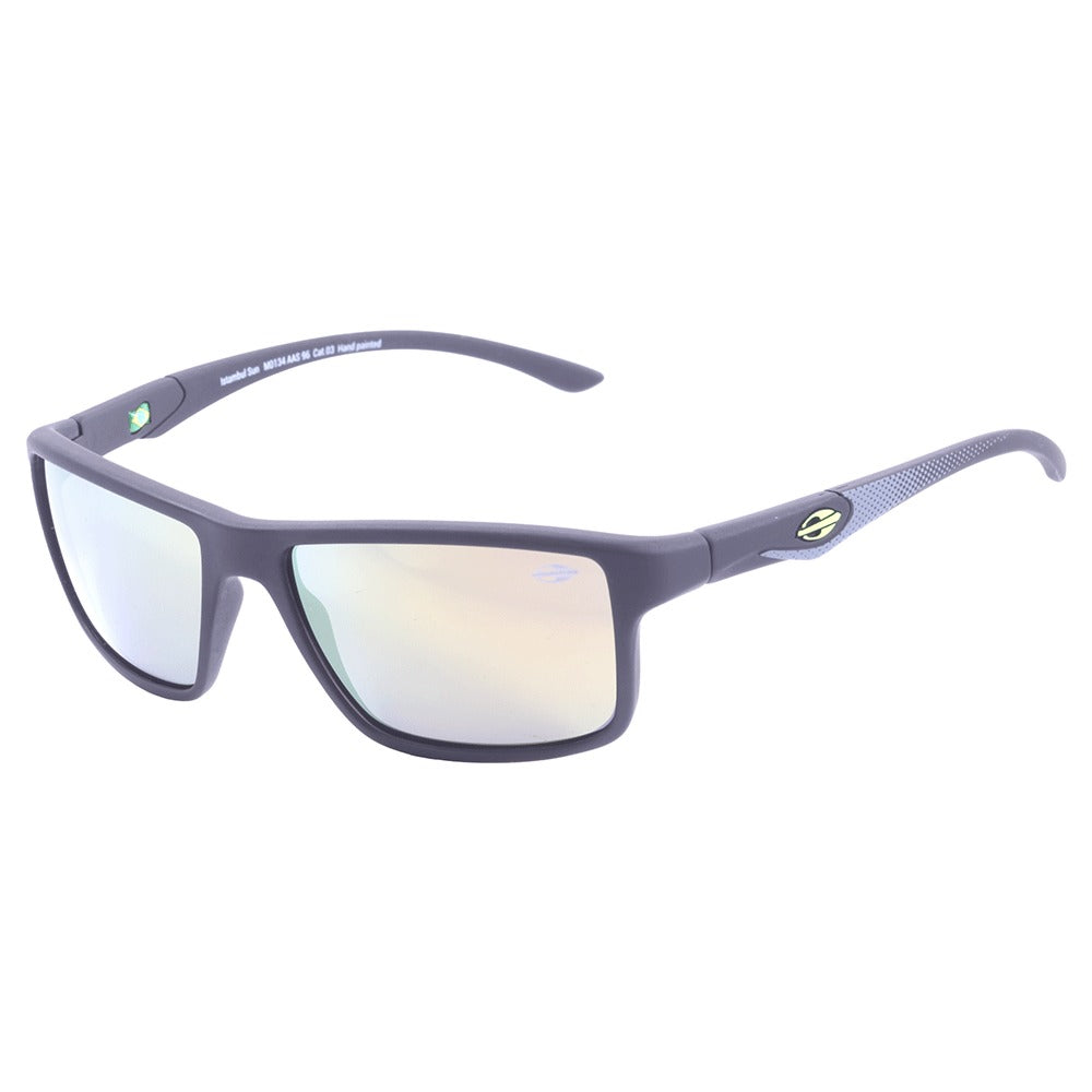 Mormaii Istambul Sun Preto Fosco/ Dourado Espelhado - Lente 5,5 cm  - Sol