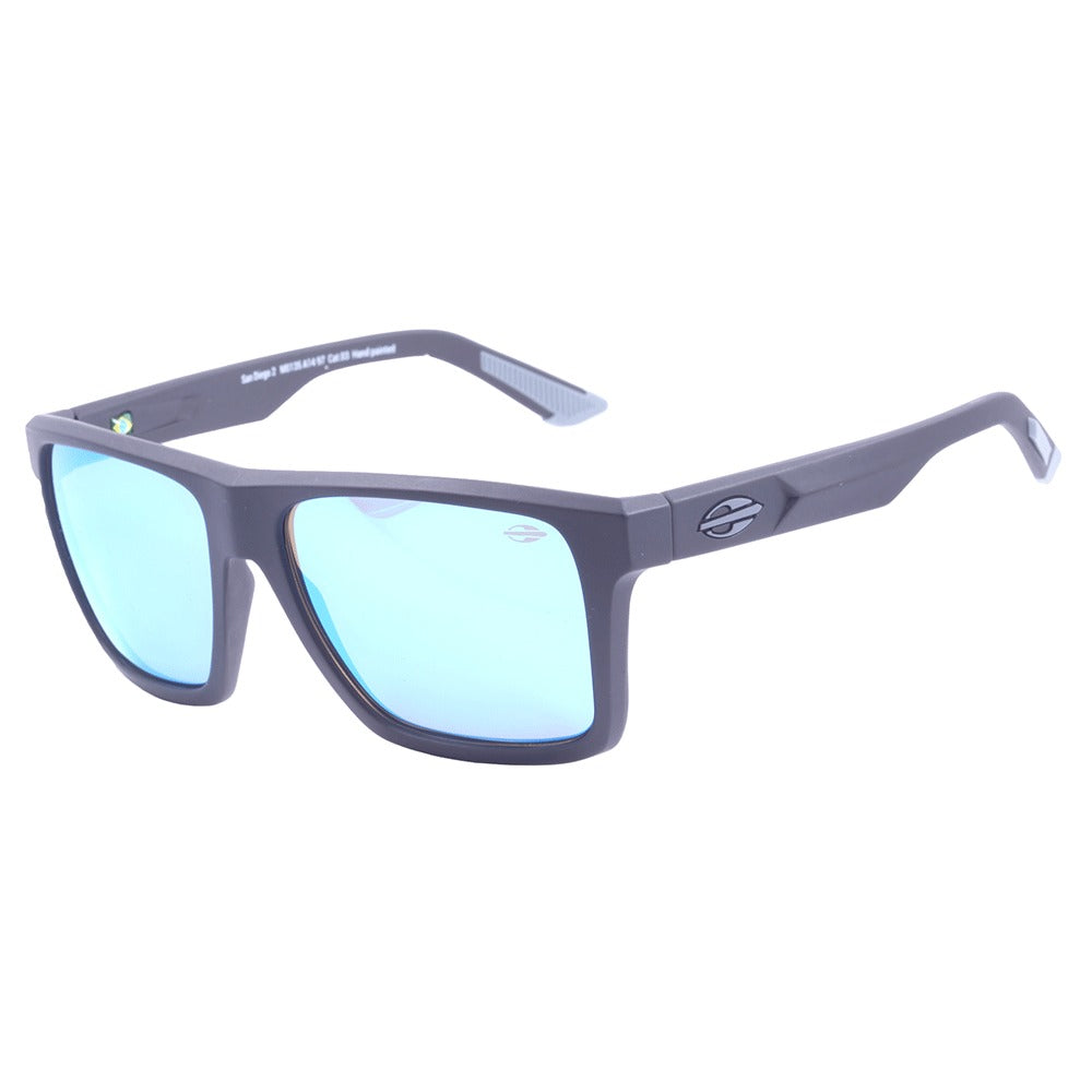 Mormaii San Diego 2 Preto Fosco/ Verde Azul Espelhado - Lente 5,6 cm  - Sol