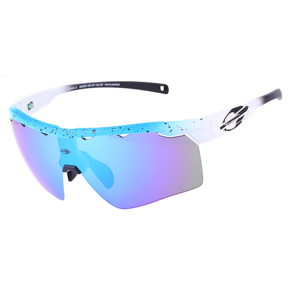 Óculos para Beach Tenis Mormaii Clip On Smash 2 Azul e Branco Fosco/ Azul Espelhado/  Transparente - 150 mm  - Sol