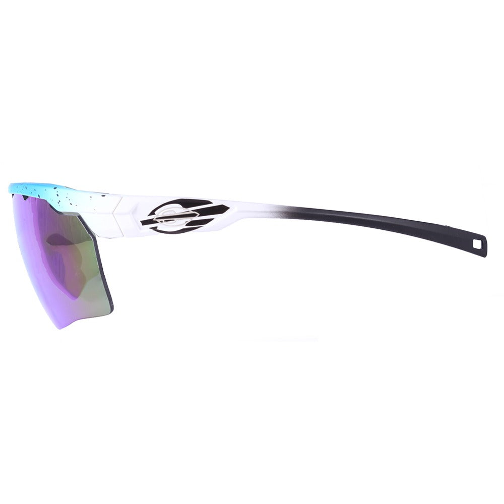 Óculos para Beach Tenis Mormaii Clip On Smash 2 Azul e Branco Fosco/ Azul Espelhado/  Transparente - 150 mm  - Sol