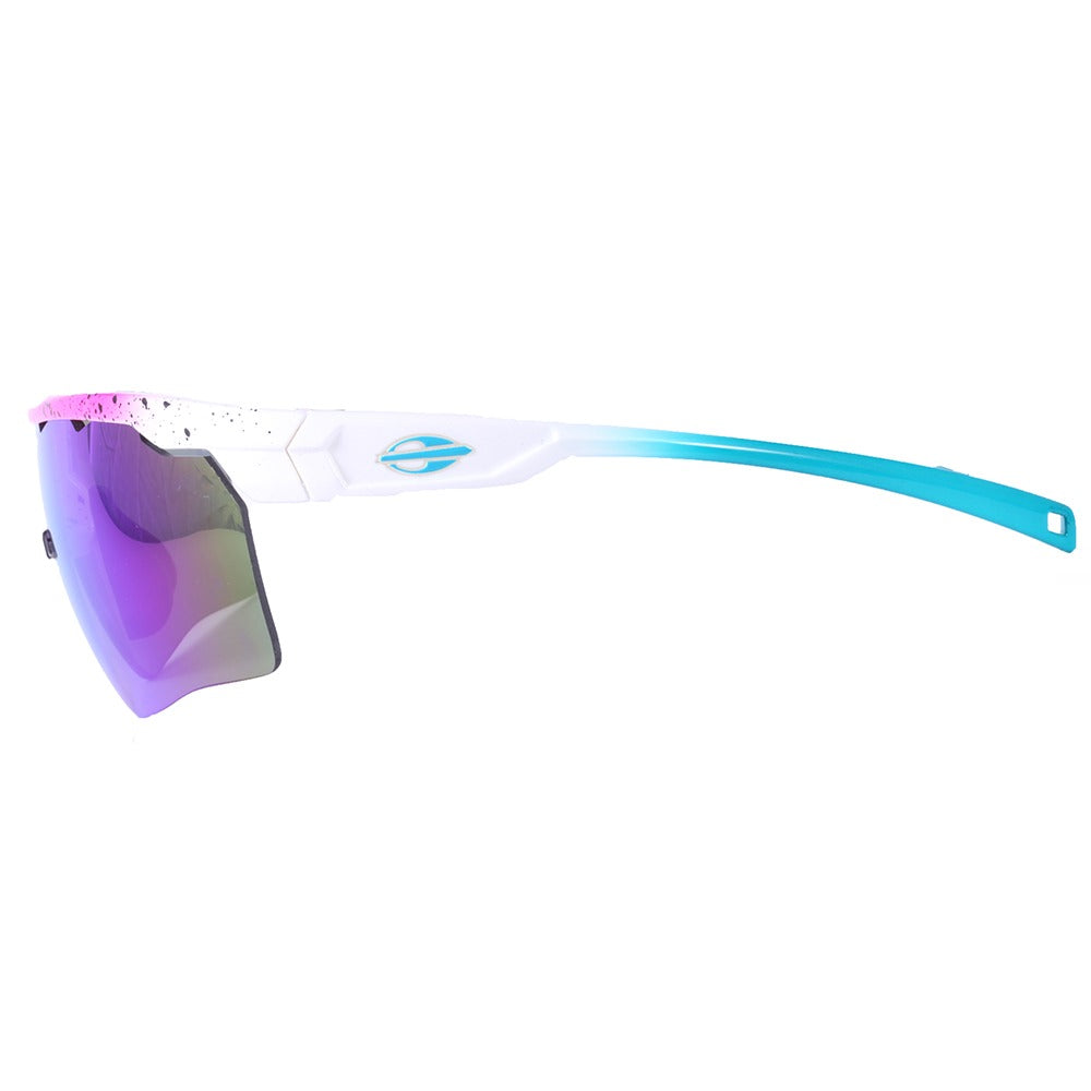 Óculos para Beach Tenis Mormaii Clip On Smash 2 Rosa e Branco Brilho/ Azul Espelhado/ Marrom Espelhado - Lente 15,0 cm