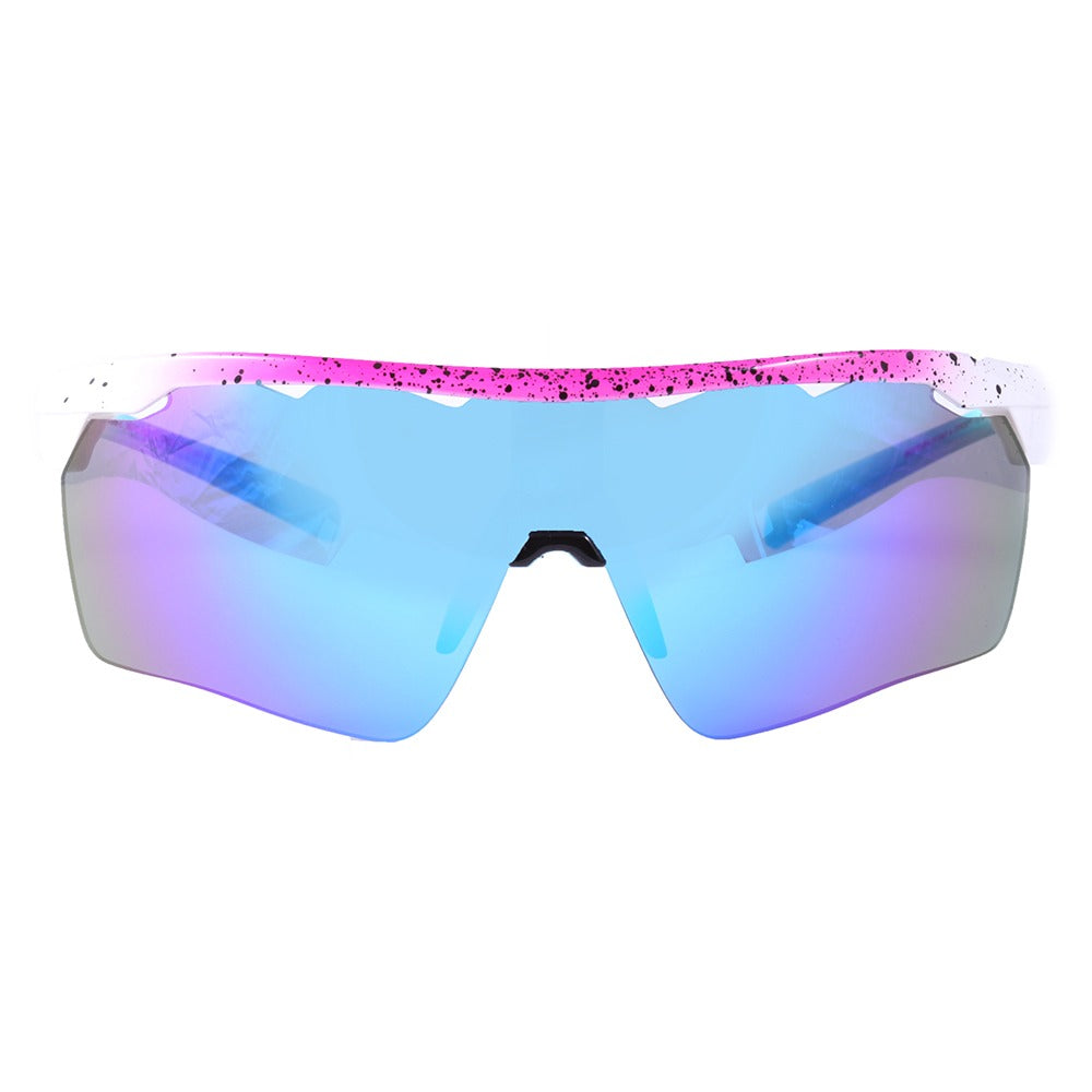 Óculos para Beach Tenis Mormaii Clip On Smash 2 Rosa e Branco Brilho/ Azul Espelhado/ Marrom Espelhado - Lente 15,0 cm