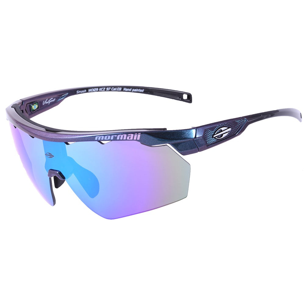 Óculos para Beach Tenis Mormaii Smash Verde e Roxo Brilho/ Roxo Espelhado - Lente 15,0 cm