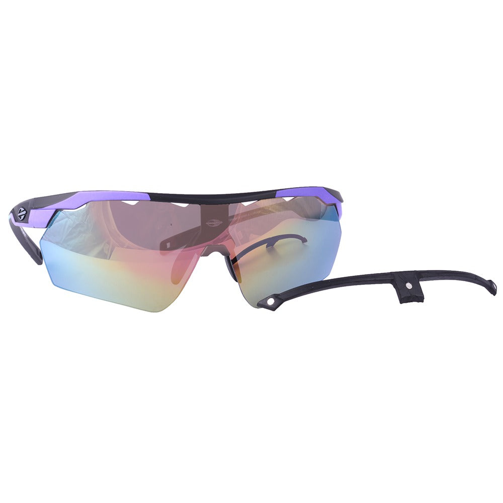 Óculos para Beach Tenis Mormaii Smash Roxo e Preto Fosco/ Amarelo Espelhado - 150 mm