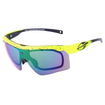 Óculos para Beach Tenis Mormaii Clip On Smash 2 Verde e Preto Fosco/ Verde Espelhado/  Transparente  - Lente 15,0 cm