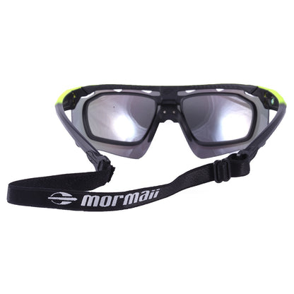 Óculos para Beach Tenis Mormaii Clip On Smash 2 Verde e Preto Fosco/ Verde Espelhado/  Transparente  - Lente 15,0 cm