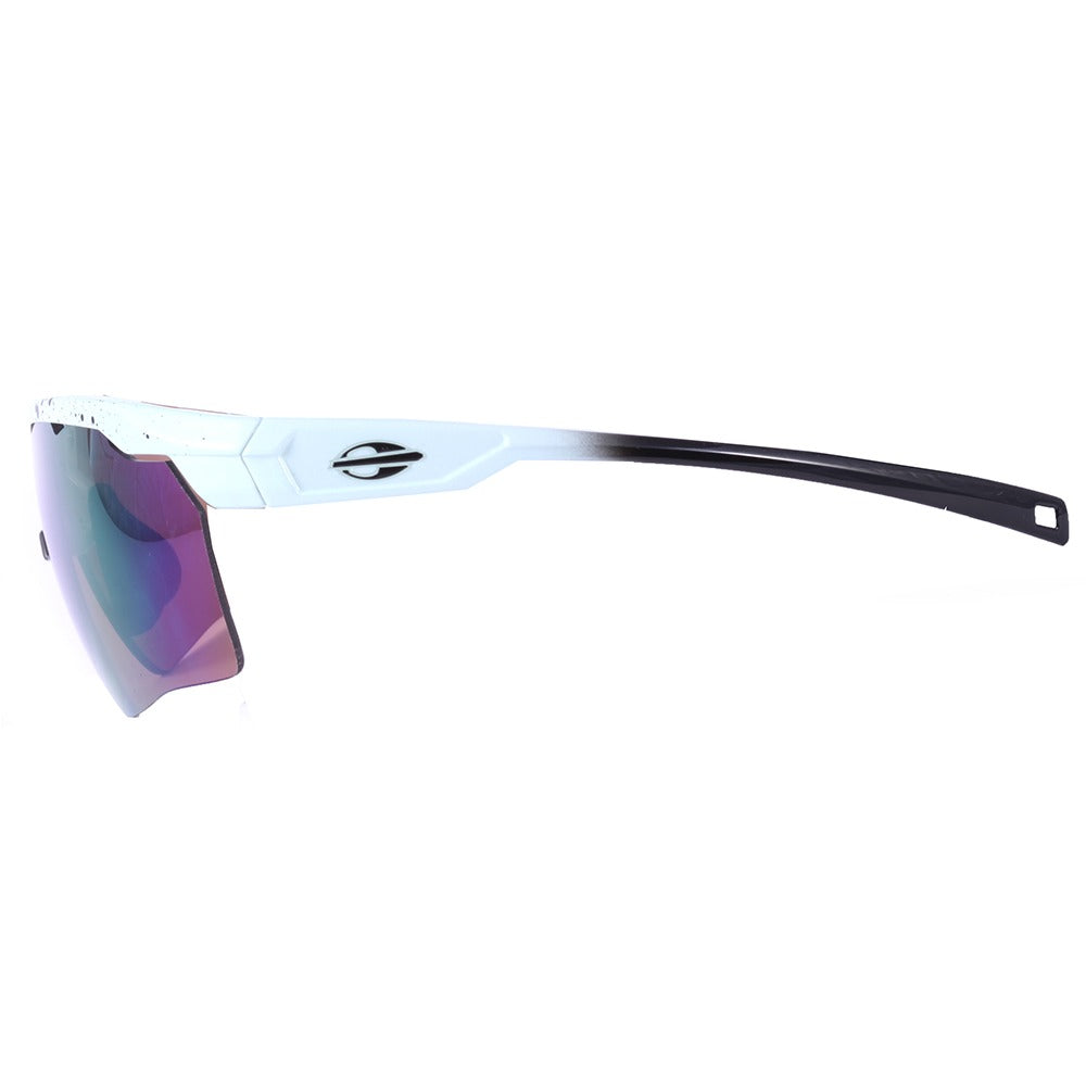 para Beach Tenis Mormaii Clip On Smash 2 Branco e Preto Brilho/ Roxo Espelhado/ Transparente - Lente 15,0 cm