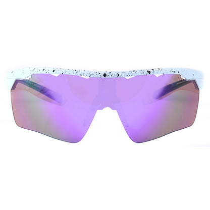 para Beach Tenis Mormaii Clip On Smash 2 Branco e Preto Brilho/ Roxo Espelhado/ Transparente - Lente 15,0 cm