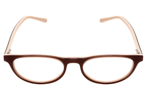 Óculos de Leitura Bulget BG 7001 C01 Marrom e Creme Brilho - Lente 4,9 cm  - Grau