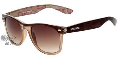 Óculos de Sol Pânico Atitude Pa 5001 H01A Marrom E Transparente/ Marrom Degradê - Lente 5,2 Cm