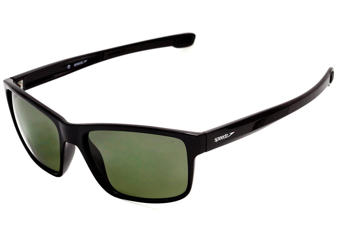 Óculos de Sol Speedo Flynn A01 Preto Brilho/ Verde Polarizado 57 mm