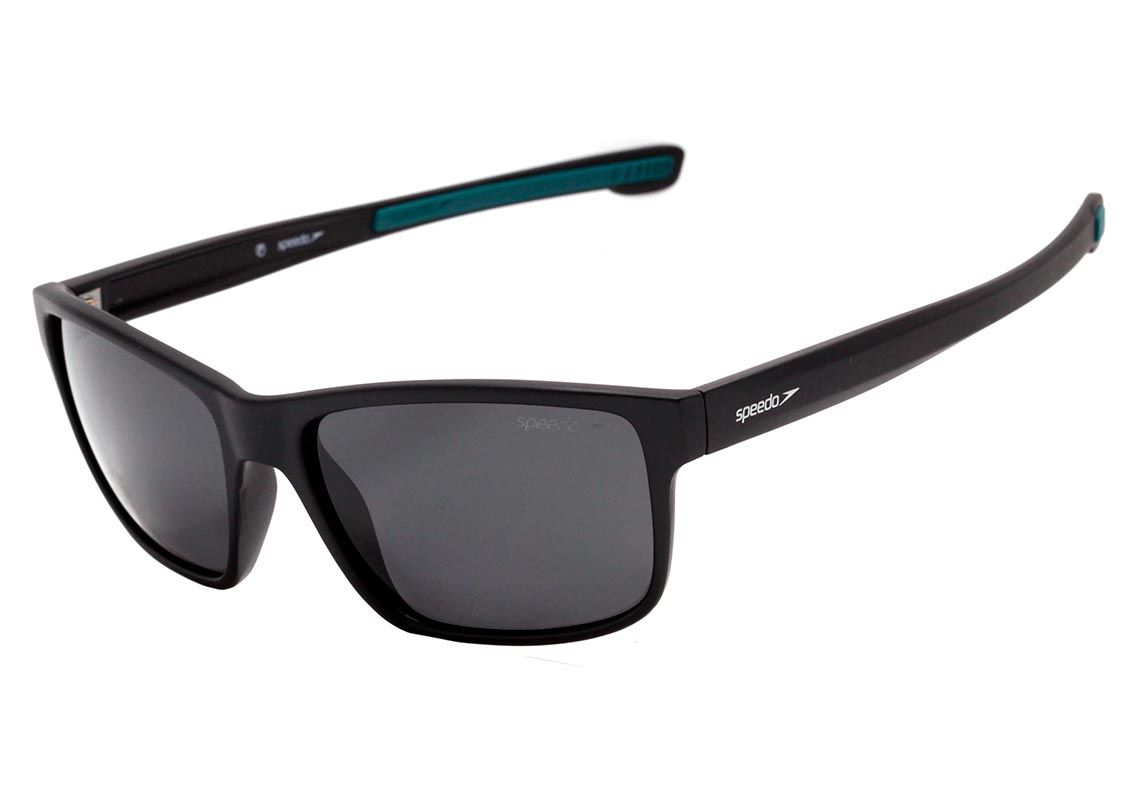 Óculos de Sol Speedo Flynn A01 Preto Brilho/ Verde Polarizado 57 mm