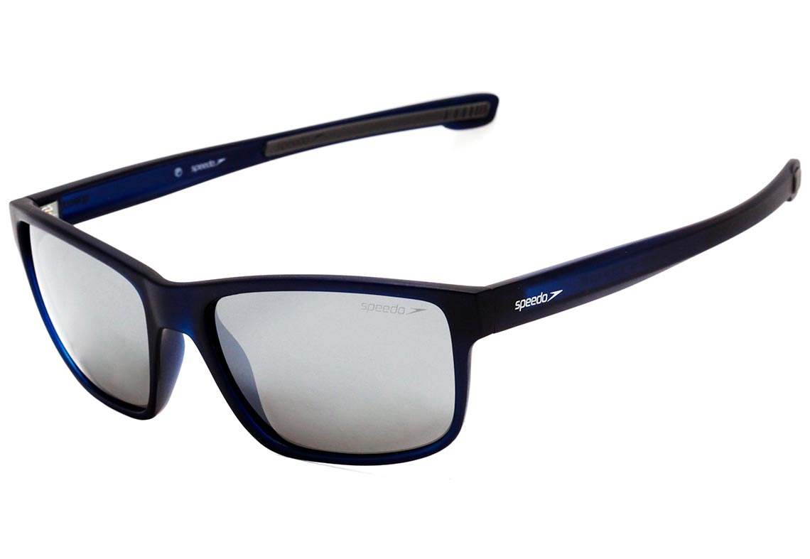Óculos de Sol Speedo Flynn D01 Azul Translúcido Fosco/ Prata Espelhado Polarizado 57 mm