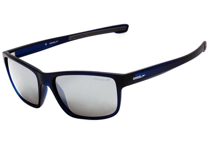 Óculos de Sol Speedo Flynn D01 Azul Translúcido Fosco/ Prata Espelhado Polarizado 57 mm