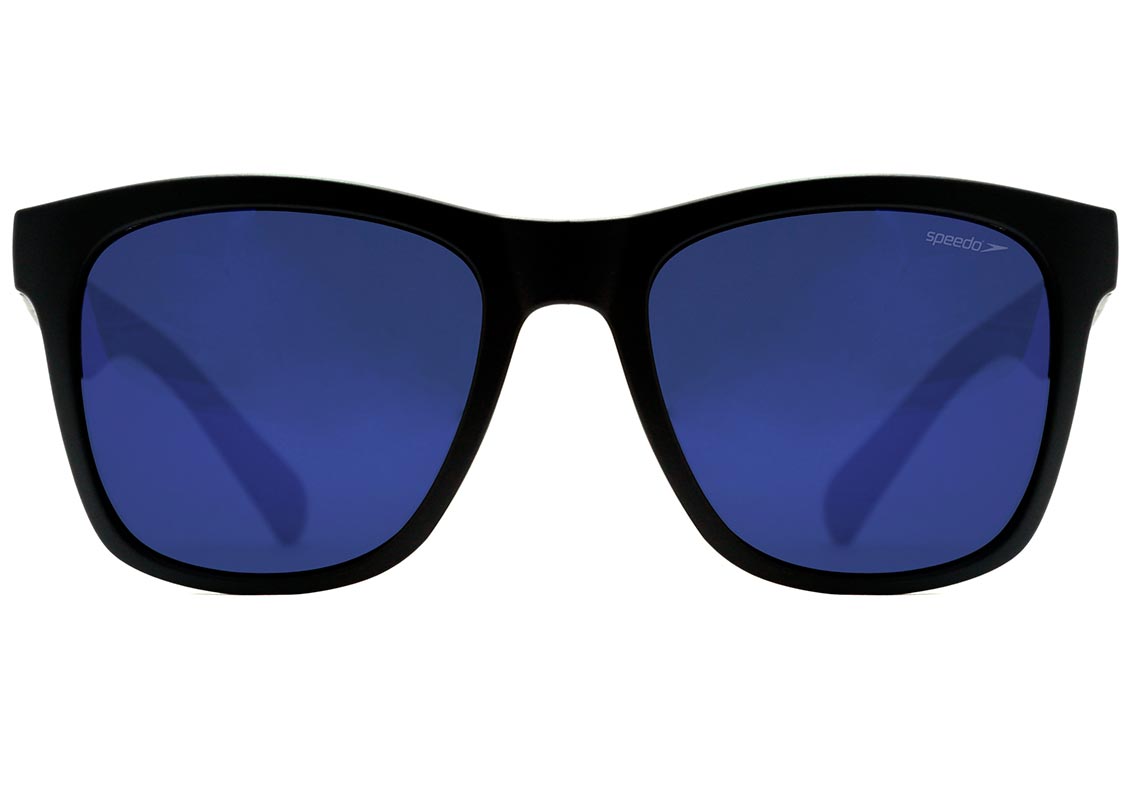 Óculos de Sol Speedo Liner A01 Preto Fosco / Azul Espelhado Polarizado - Lente 5,4 cm