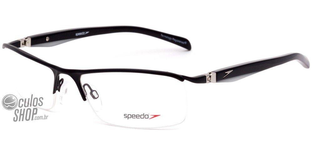 Óculos de Grau Speedo Sp1143 09D Preto Brilho E Fosco - 58 mm